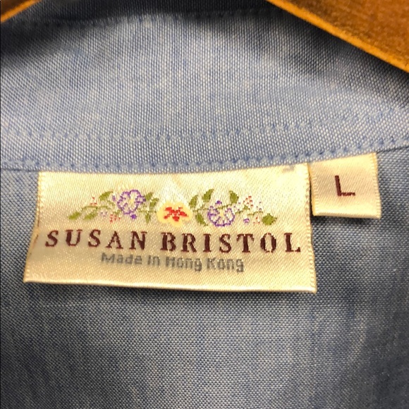Vintage Susan Bristol  button down shirt size L - Picture 4 of 5